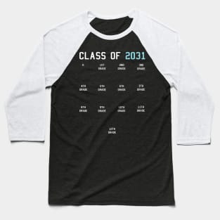 Class of 2031 Grow With Me Baseball T-Shirt